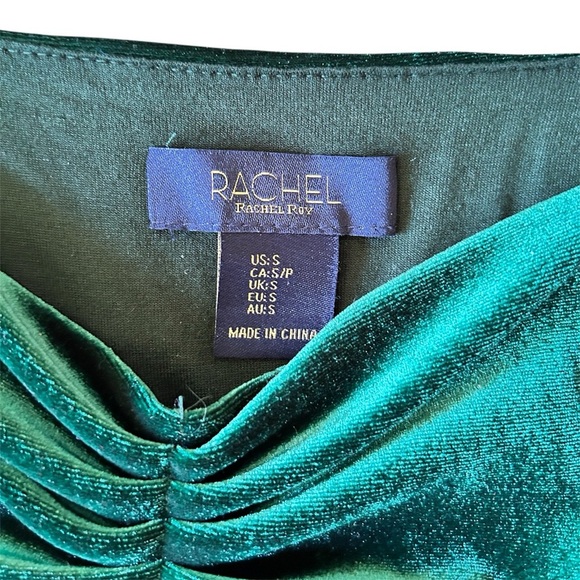 Rachel Ray Elegant Green Velvet Puff Sleeve Top women’s size small - Picture 3 of 4